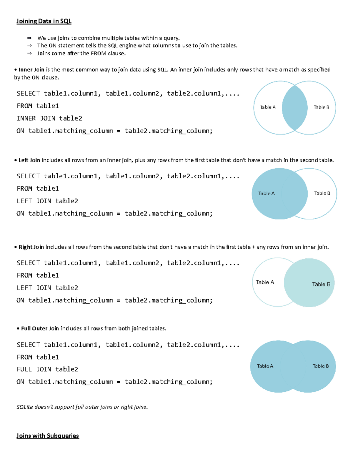 Joining Data in SQL - Professor Chowdhurry - Joining Data in SQL We use ...