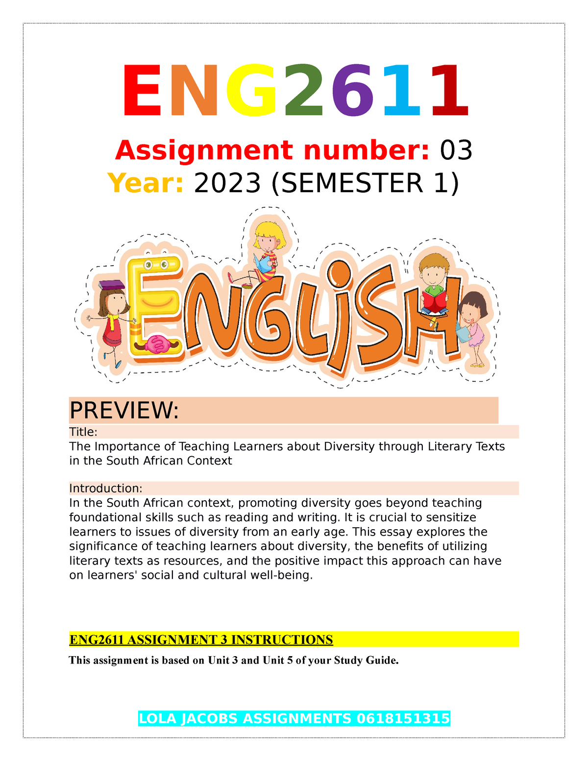 ENG2611 Assignment 3 S1 2023 - ENG 2611 Assignment Number: 03 Year ...