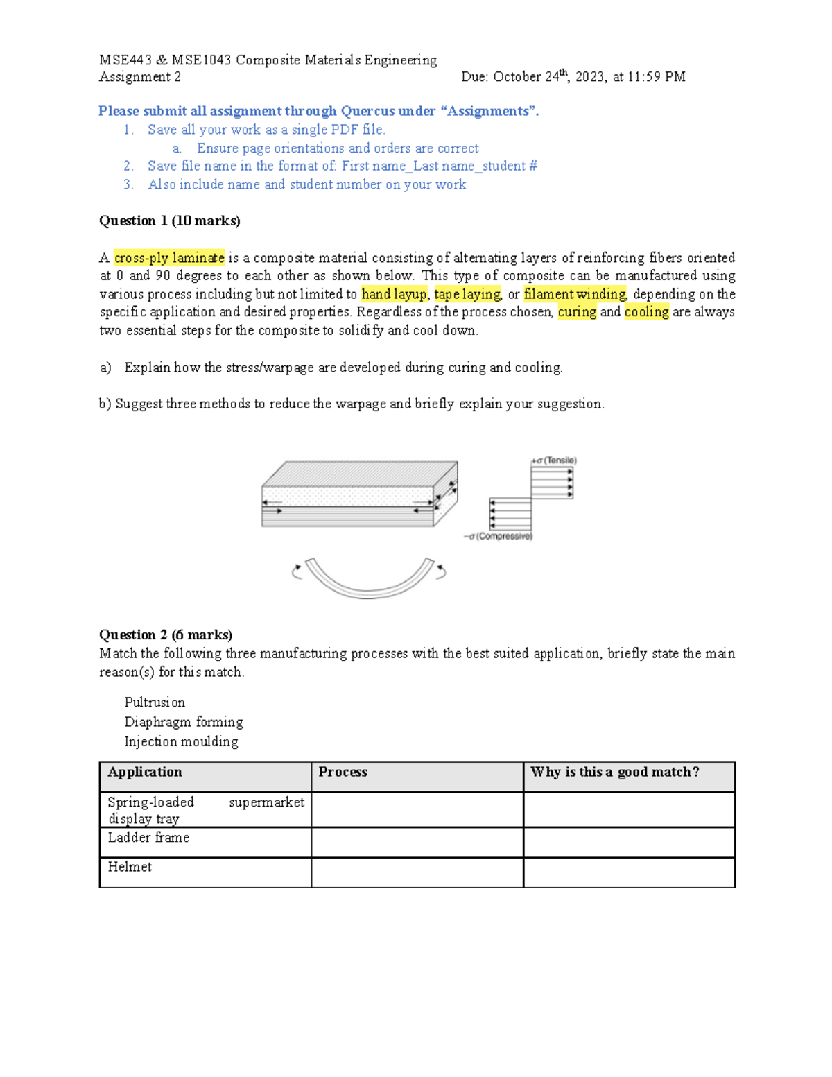 MSE443-MSE1043+Assignment+2 - MSE443 & MSE1043 Composite Materials ...