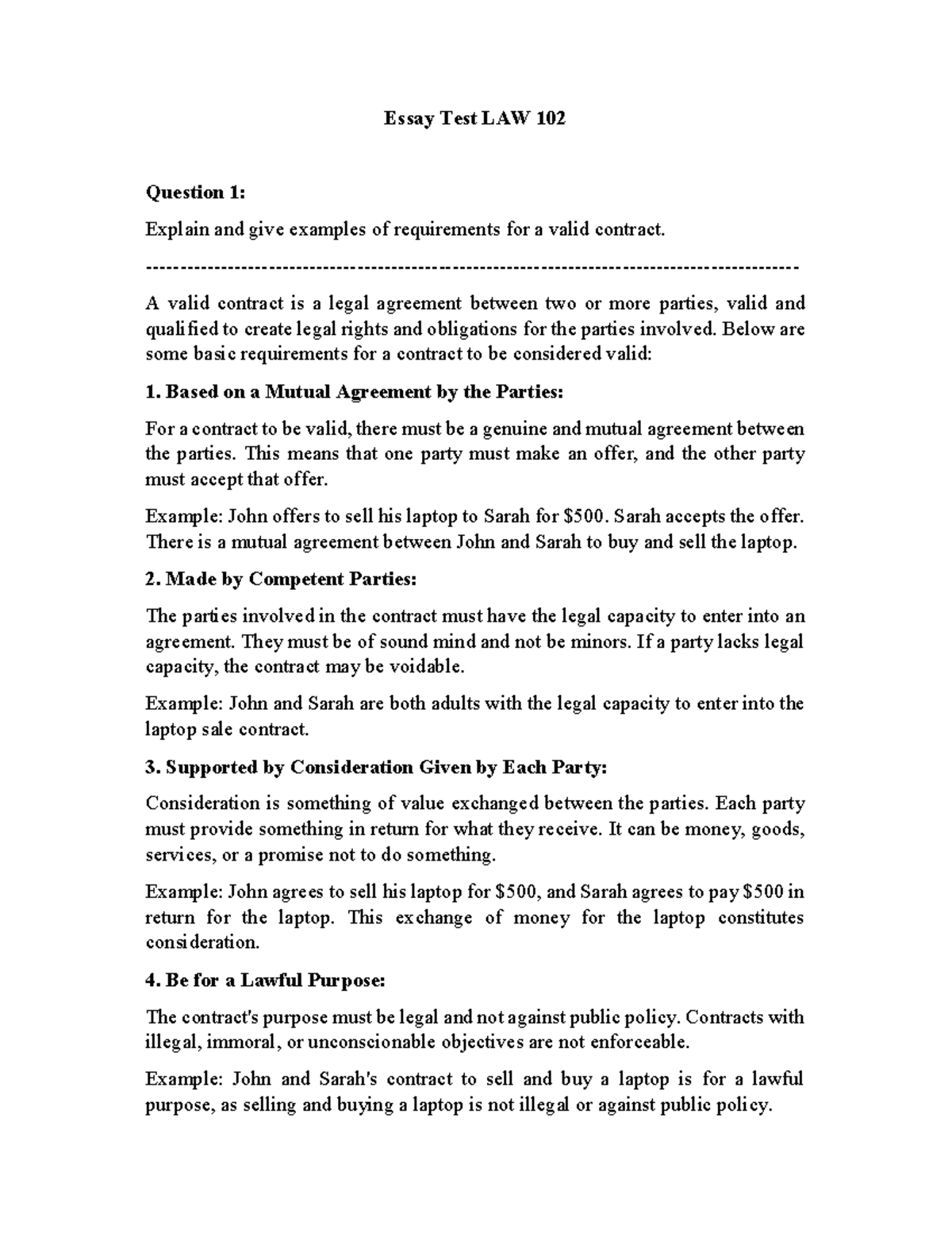 Individual Assignment IB1612 Mai Ngọc Anh HS160898 Essay Test LAW 102 Question 1 Explain and