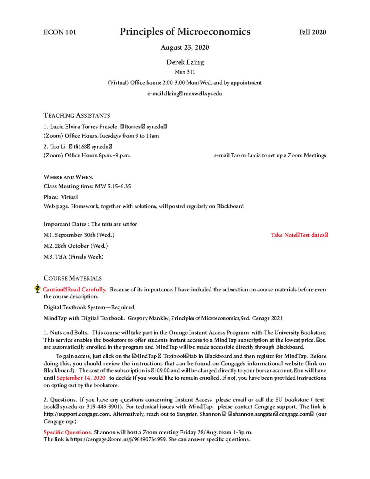 101 Syllabus Mon24Aug20@1343 - ECON 101 Principles of Microeconomics ...