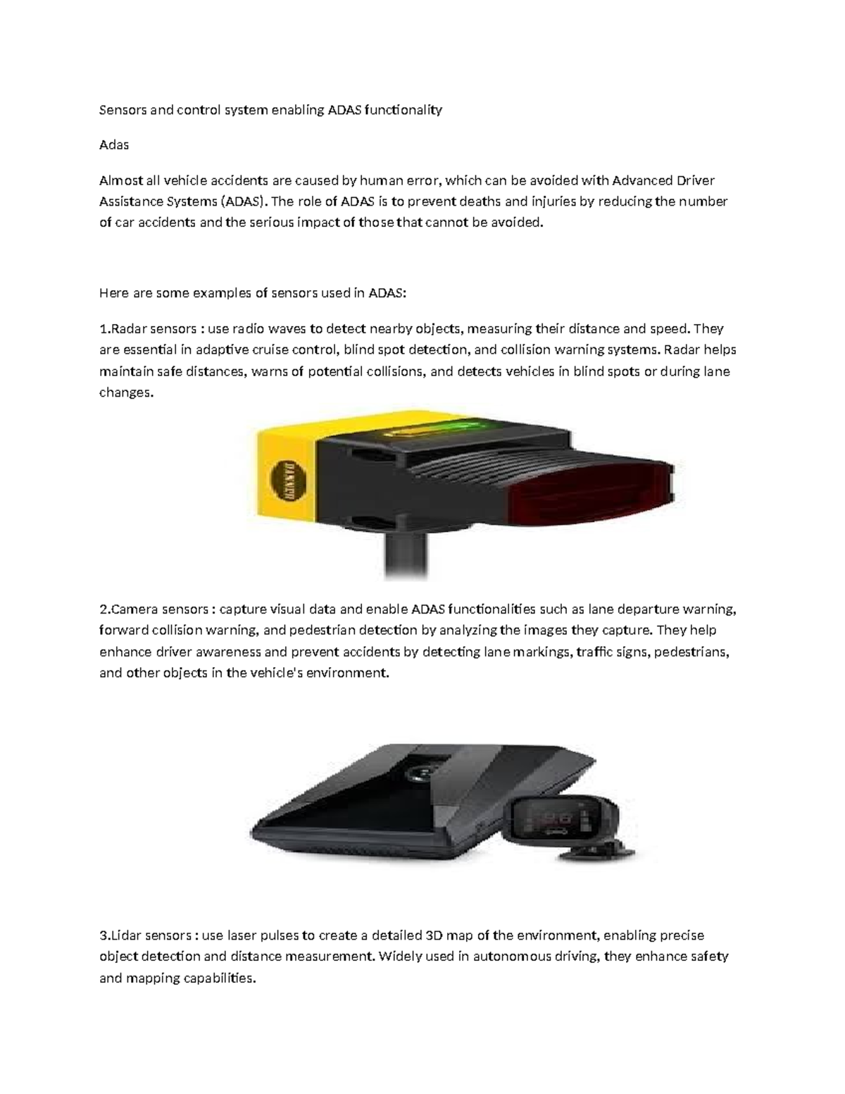 Sensors and con-WPS Office - Sensors and control system enabling ADAS ...