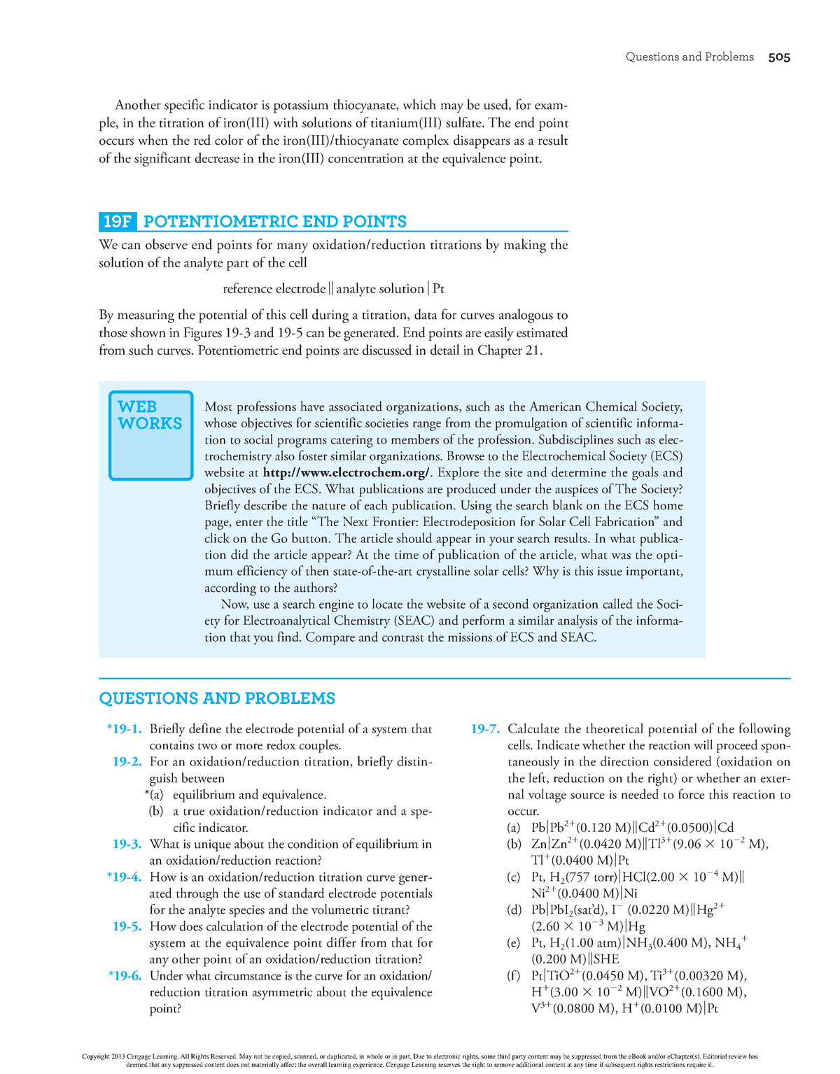 Fundamentals of analytical chemistry 183 - Questions and problems 505 ...