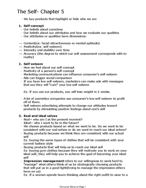 Consumer Behavior Chapter 1 notes - 1. Aspects of consumer behavior The ...