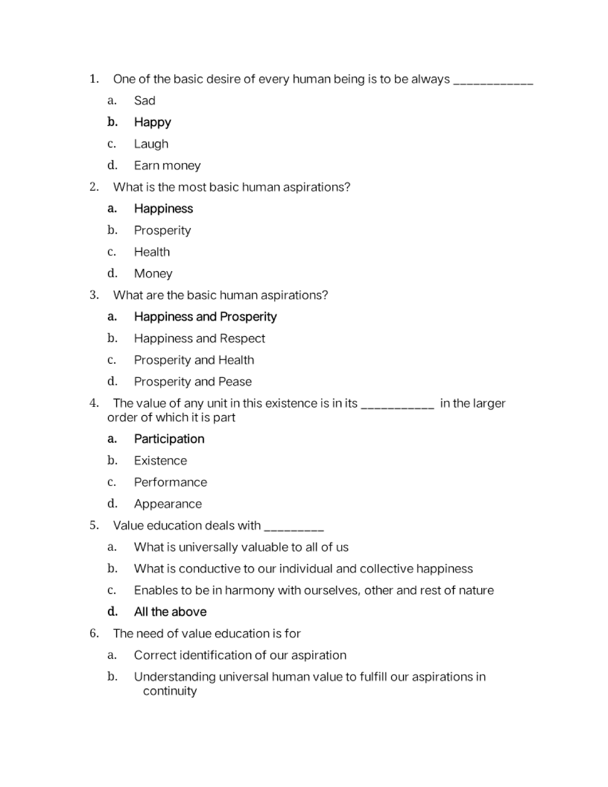 UHV MCQ Module 1 - Universal Human Values And Professional Ethics - Studocu