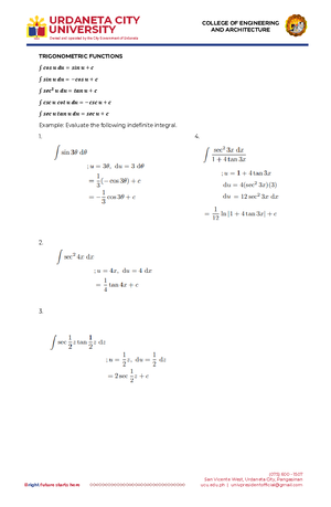 THE Indefinite Integral - Calculus 2 - Studocu
