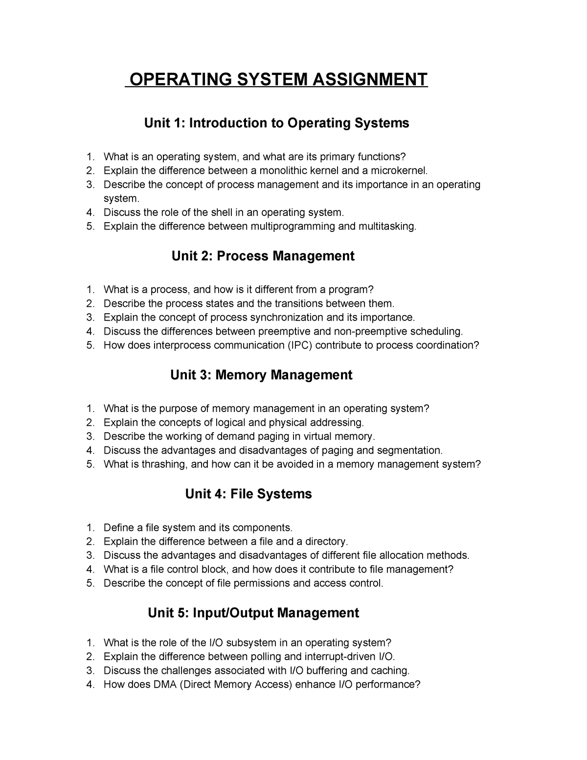 operating system assignment pdf