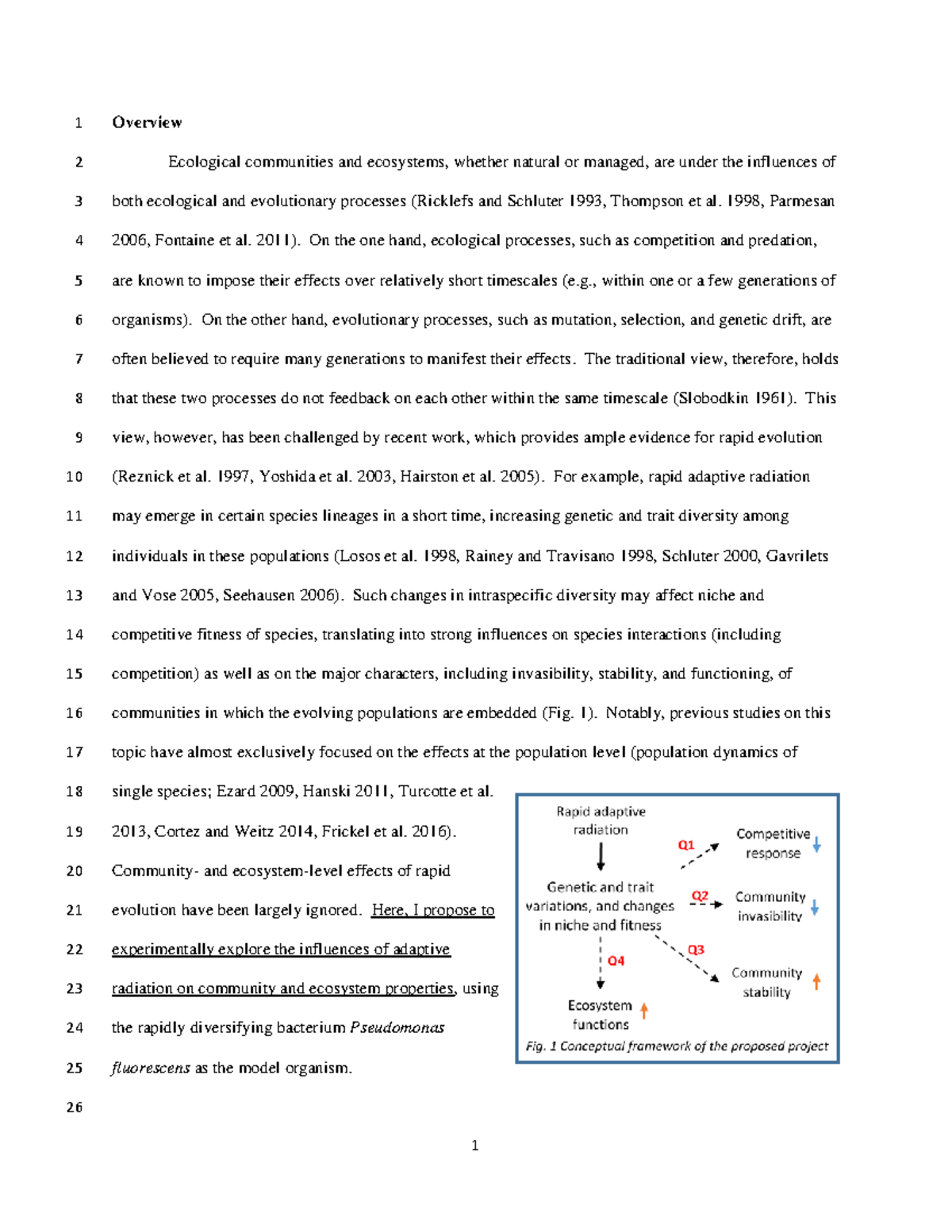 ecology research proposal example