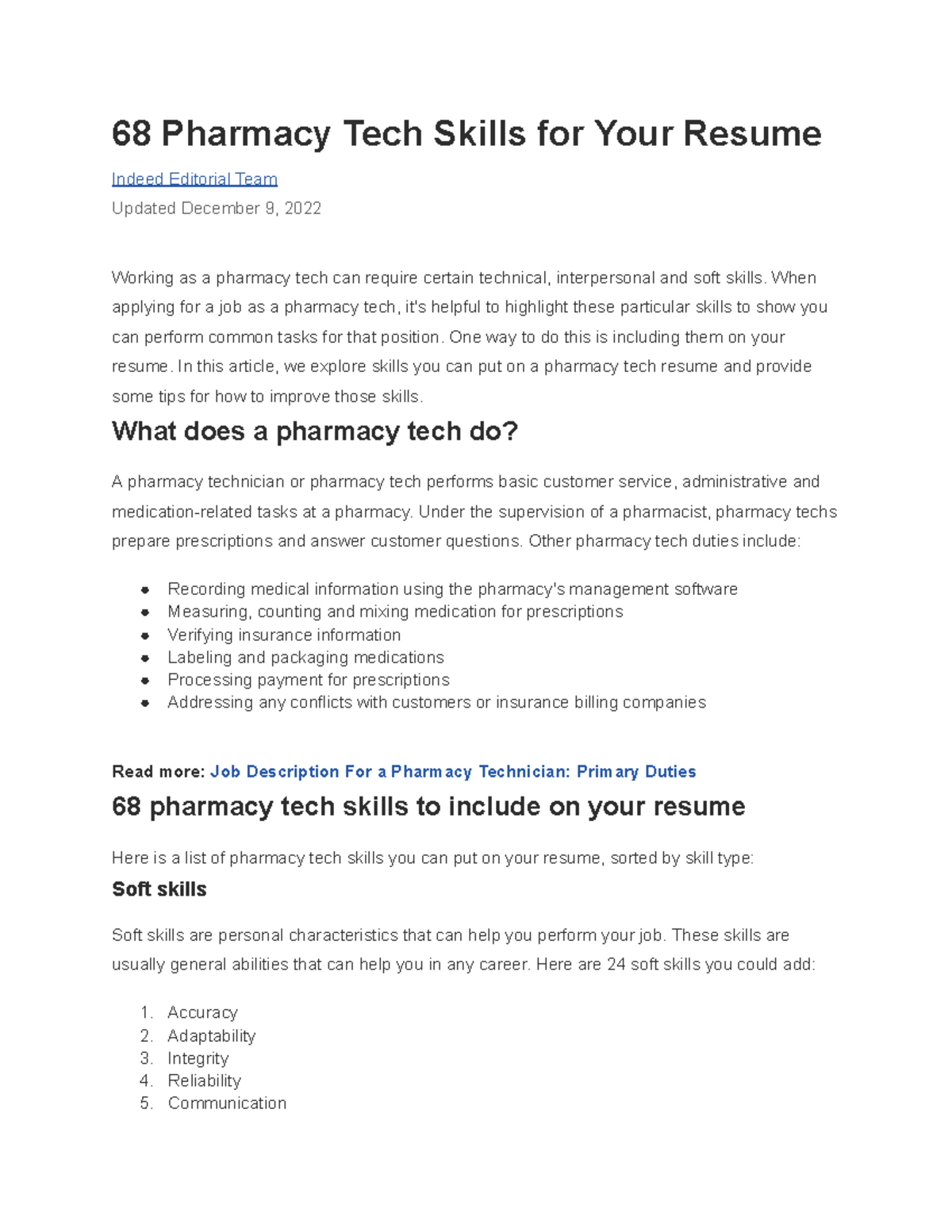 68 Pharmacy Tech Skills for Your Resume - When applying for a job as a ...