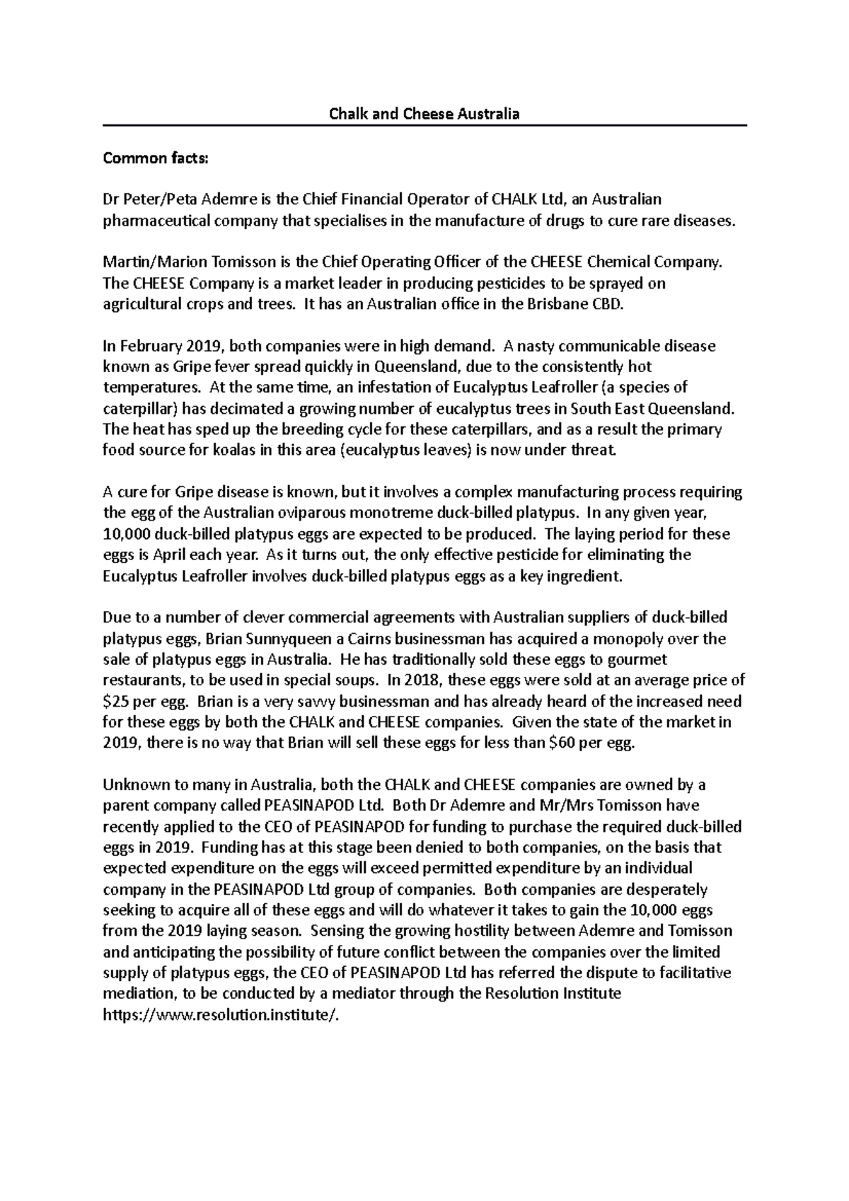 Chalk and Cheese Australia facts) Chalk and Cheese Australia