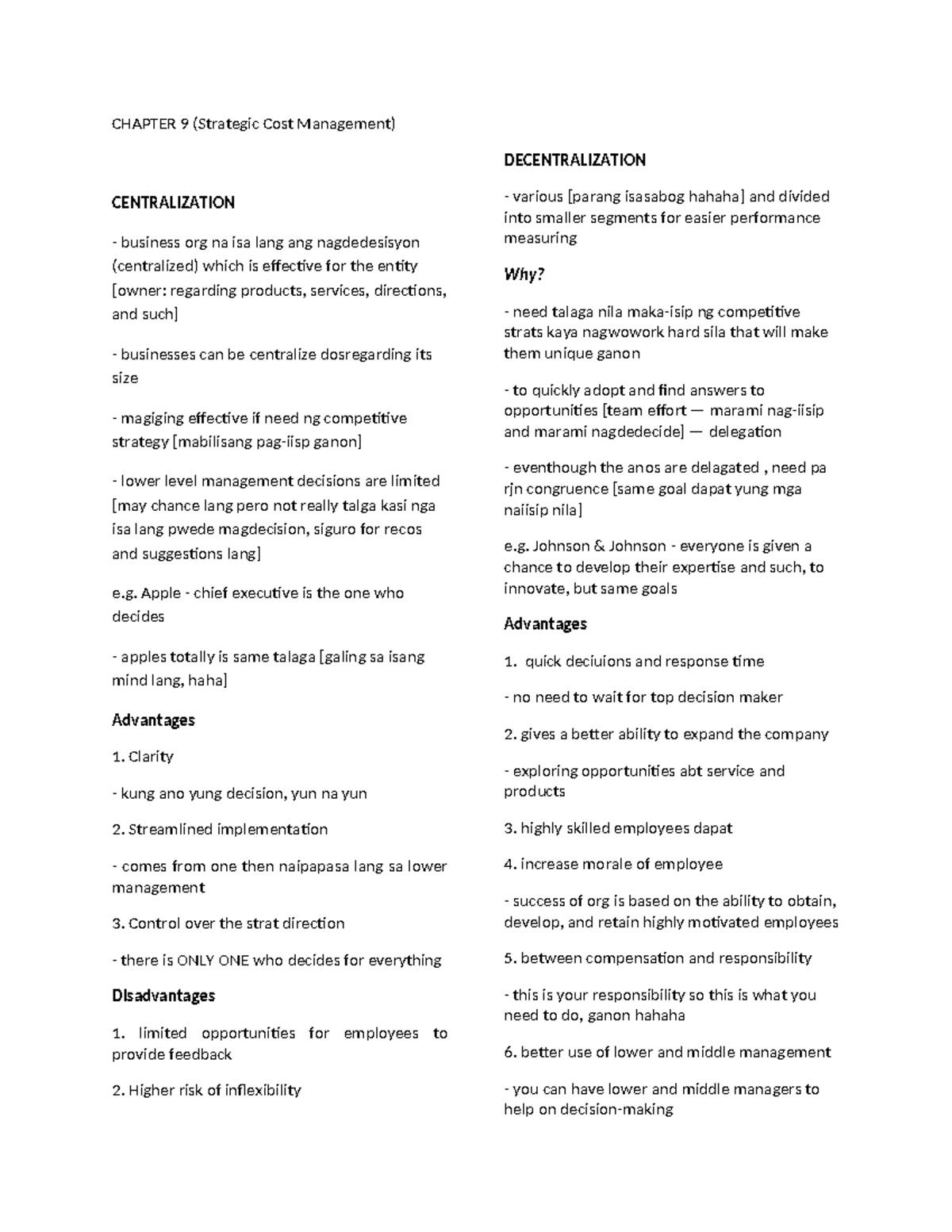 Strat COST Lectures - CHAPTER 9 (Strategic Cost Management ...