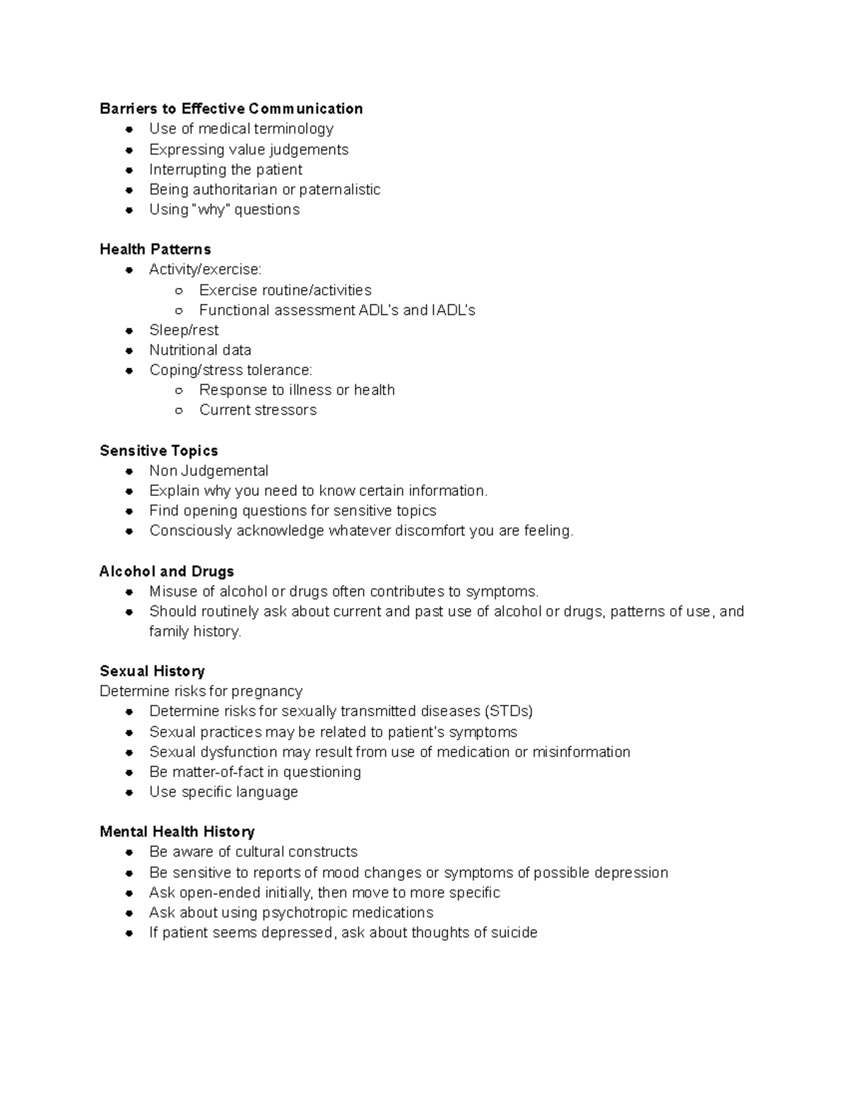 HA Notes 6 - Barriers to Effective Communication Use of medical ...
