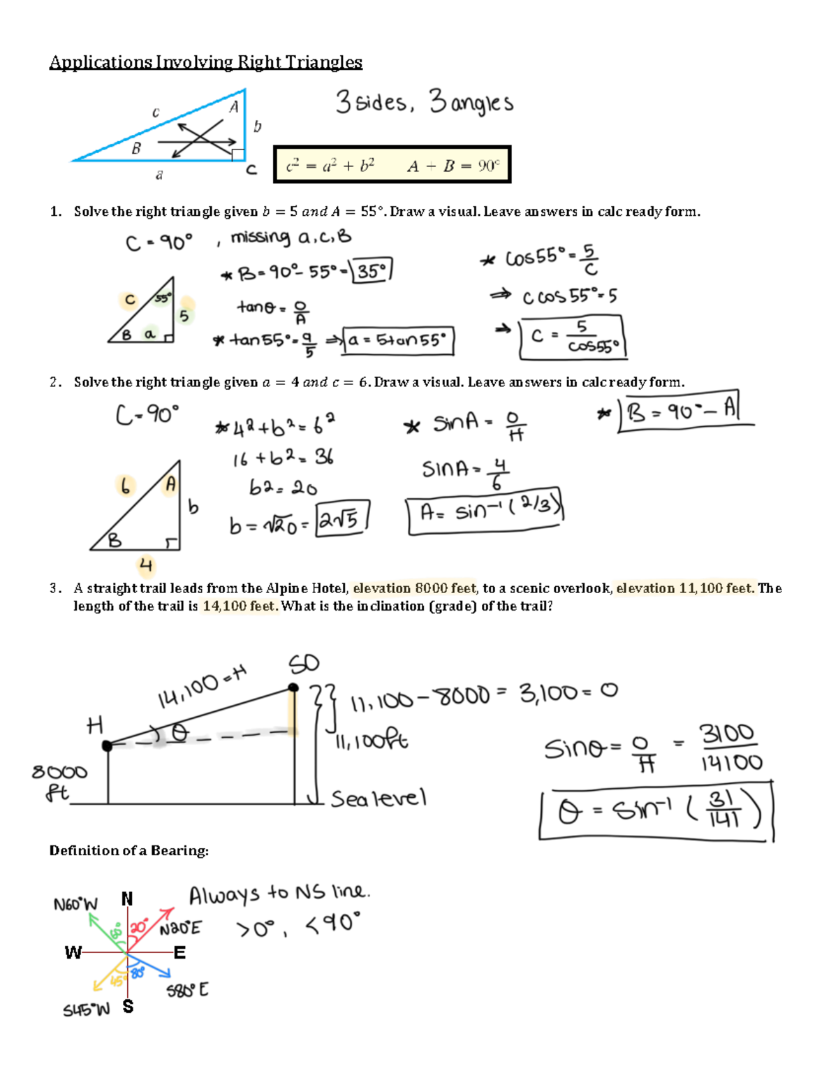 W6+V3+Applications+Involving+Right+Triangles - Applications Involving ...