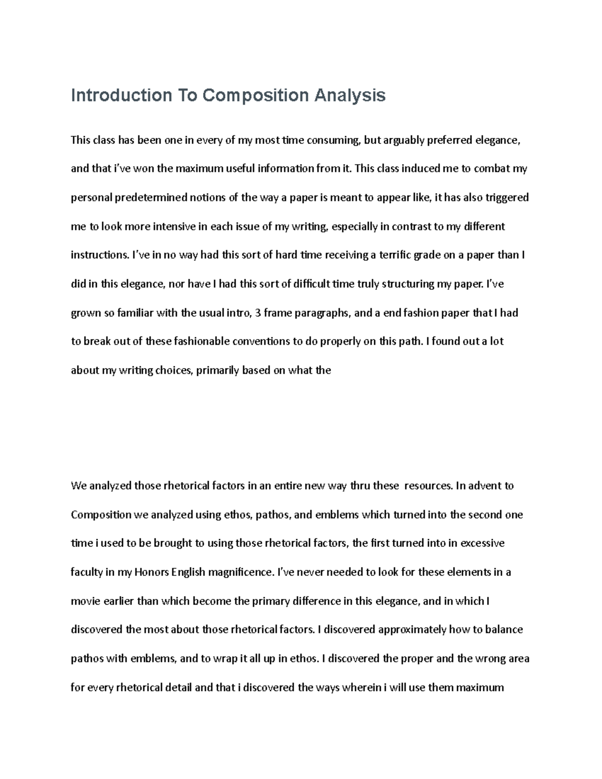 Introduction To Composition Analysis - This class induced me to combat ...