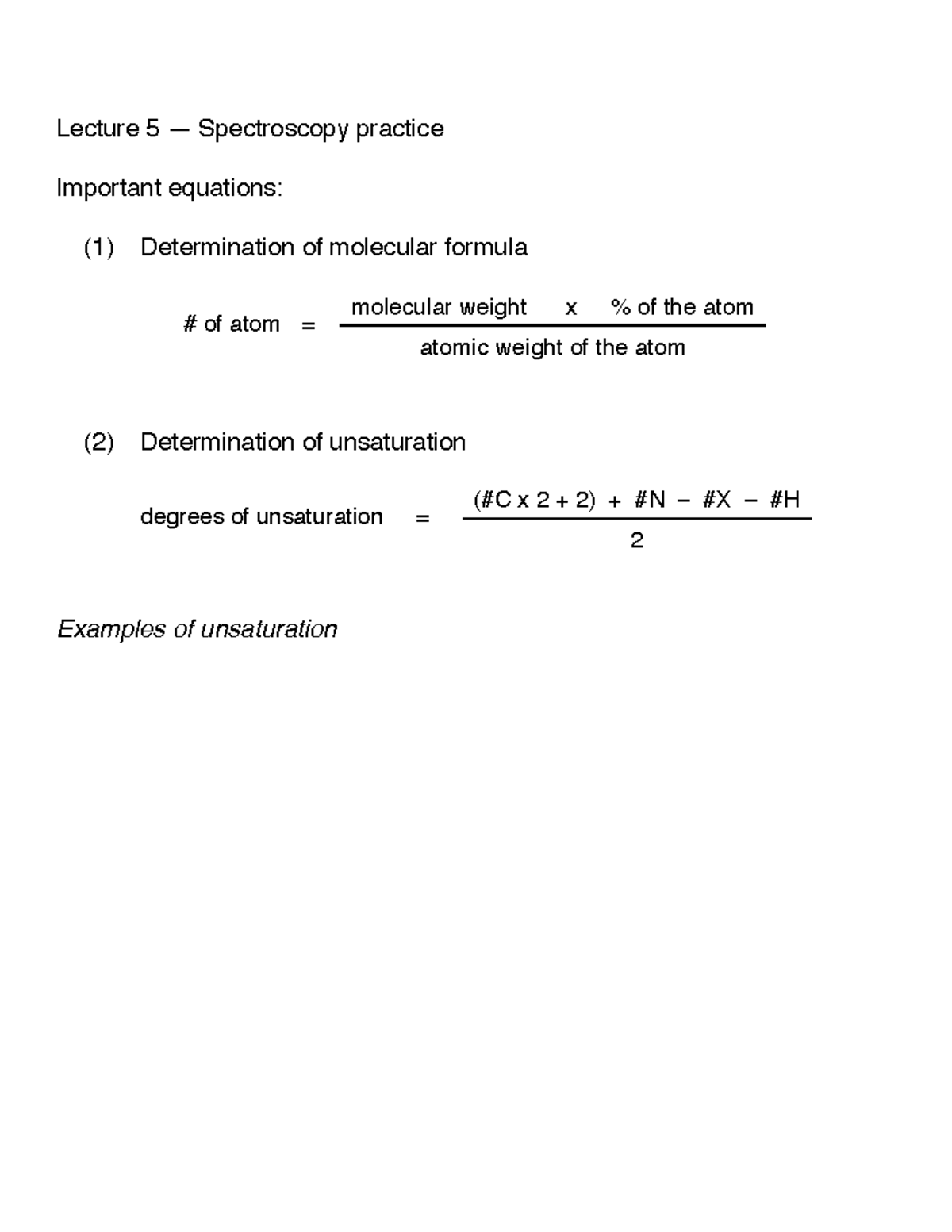 L5 disc 2021 hope it helps! Lecture 5 — Spectroscopy practice