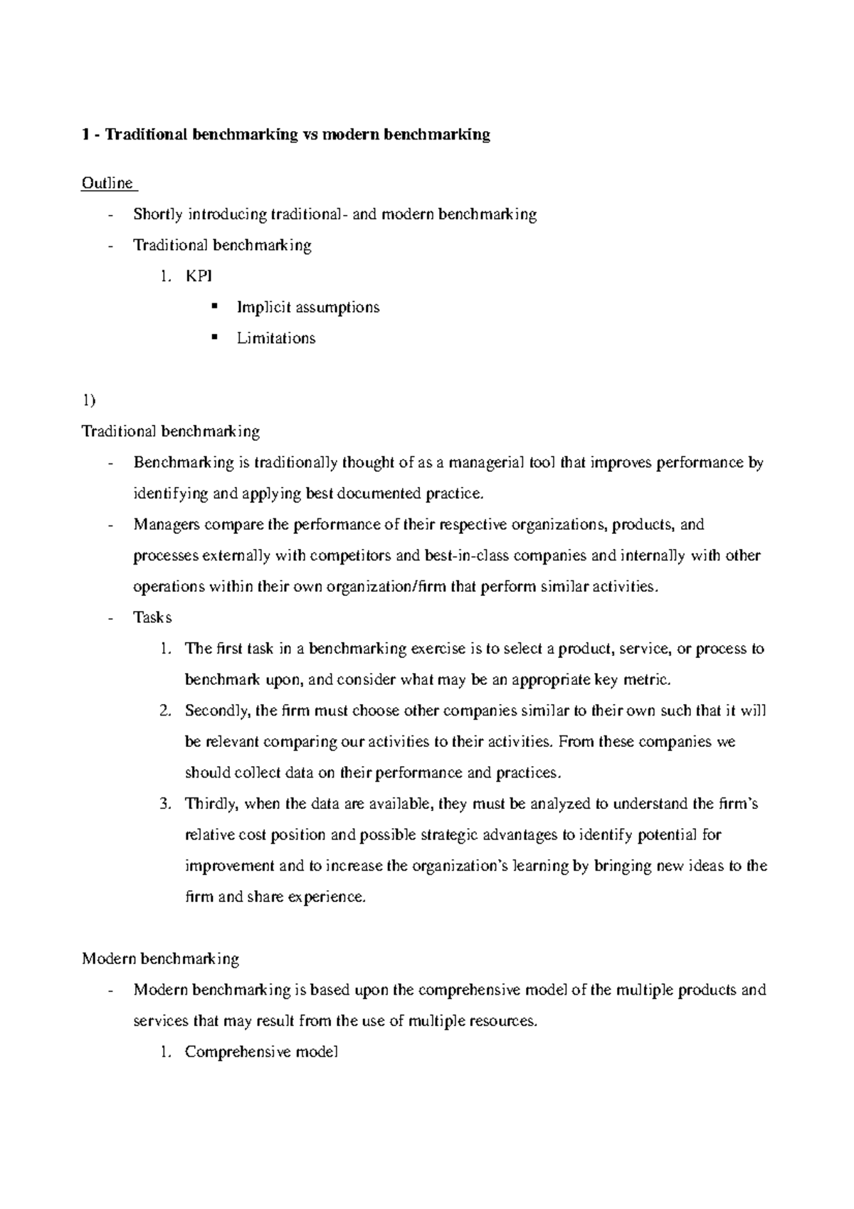 This is the traditional versus the modern benchmarking - 1 ...