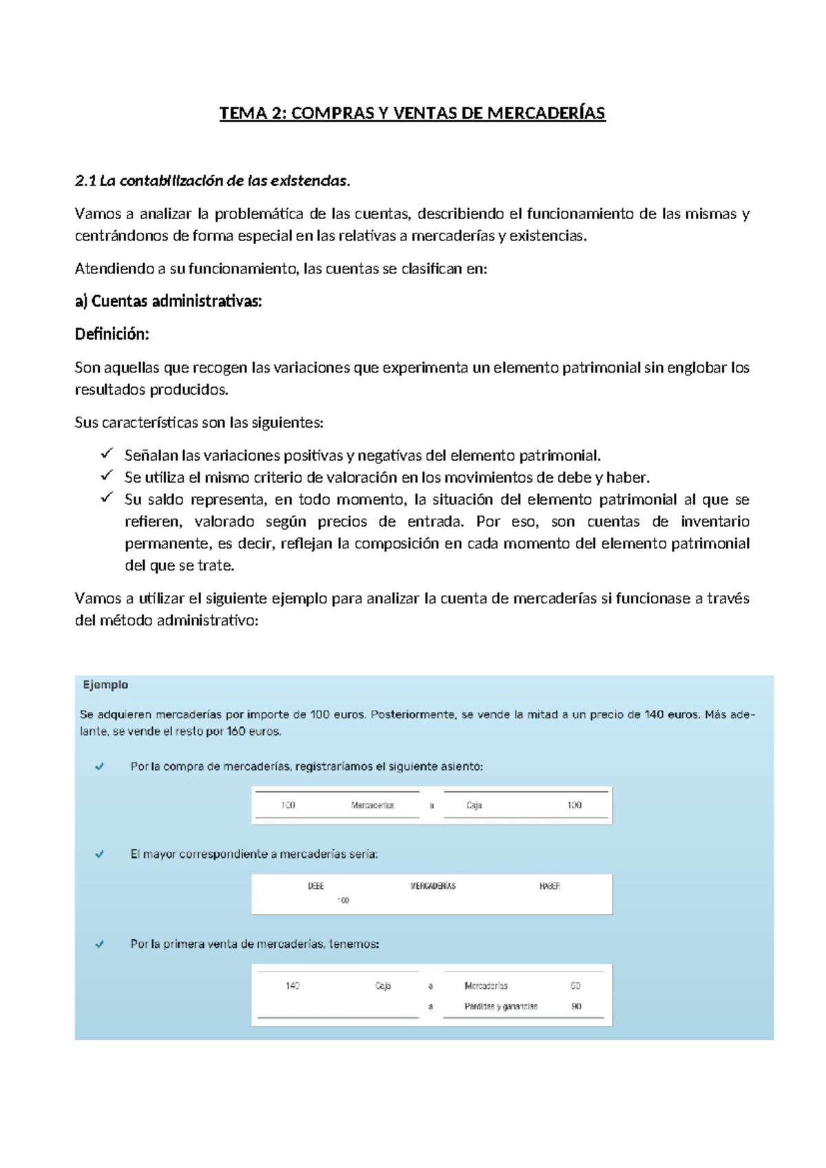 TEMA 2 Contabilidad - TEMA 2: COMPRAS Y VENTAS DE MERCADERÍAS 2 La ...