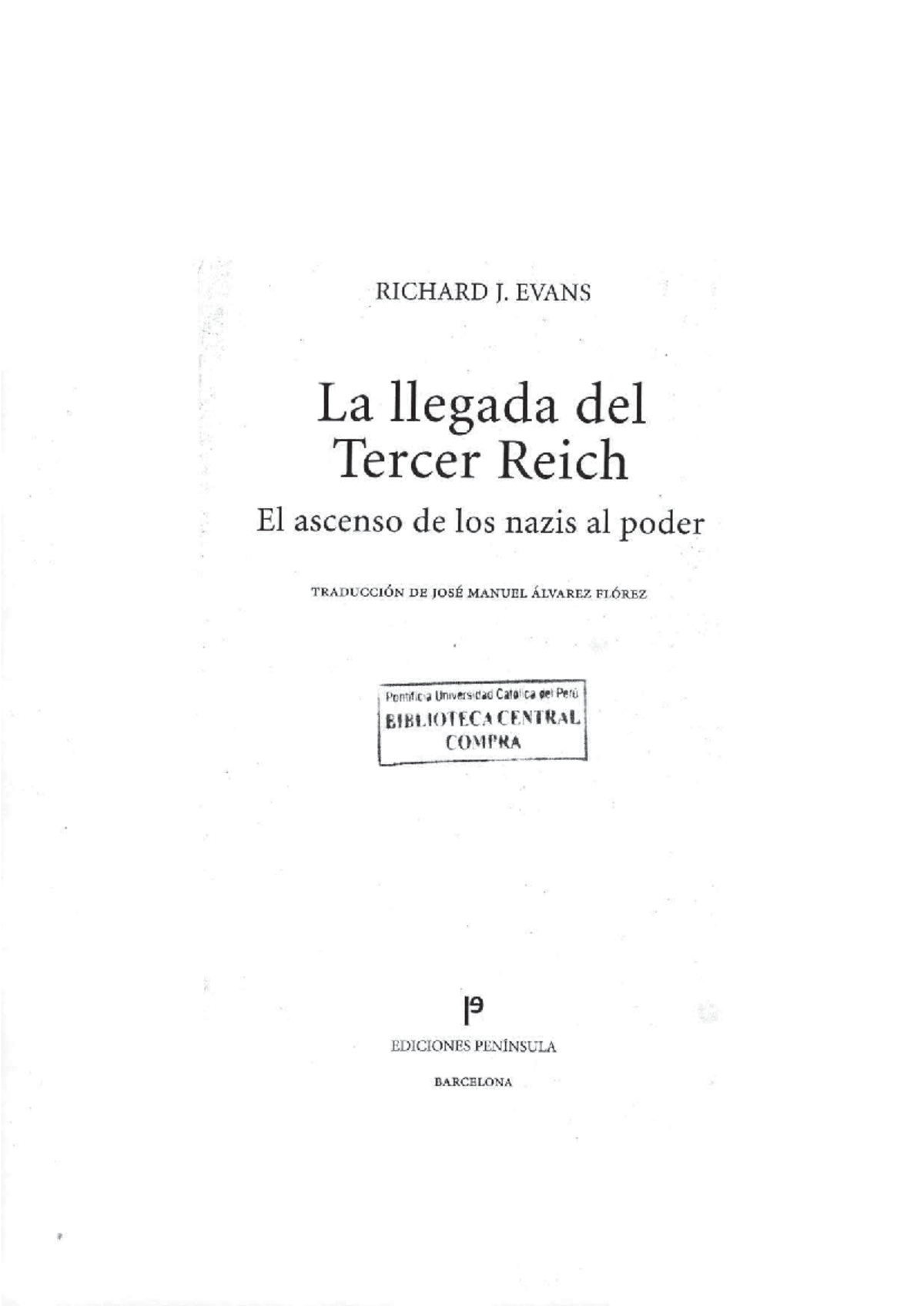 Evans La llegada del Tercer Reich - RICHARD J. EVANS La llegada del ...