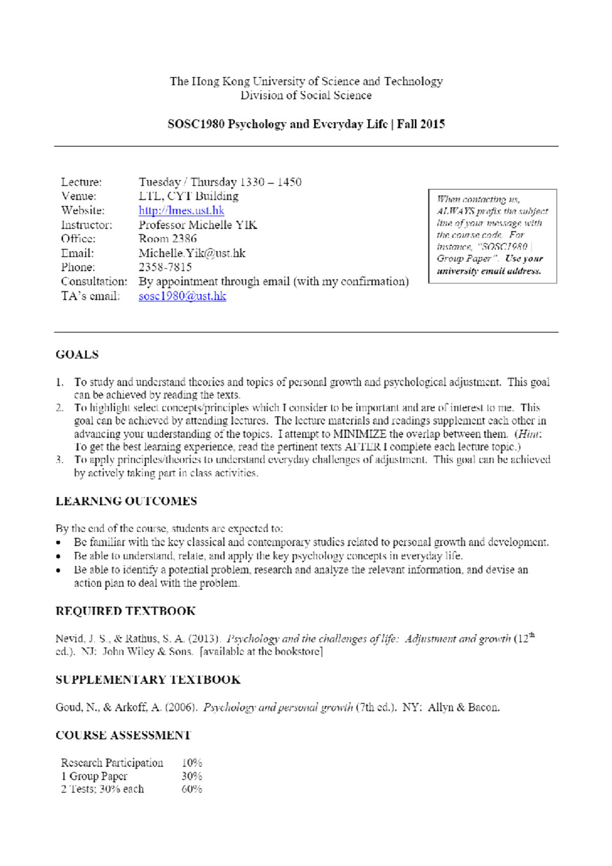 Psychology 305 Theories Of Personality Psy 258 Studocu