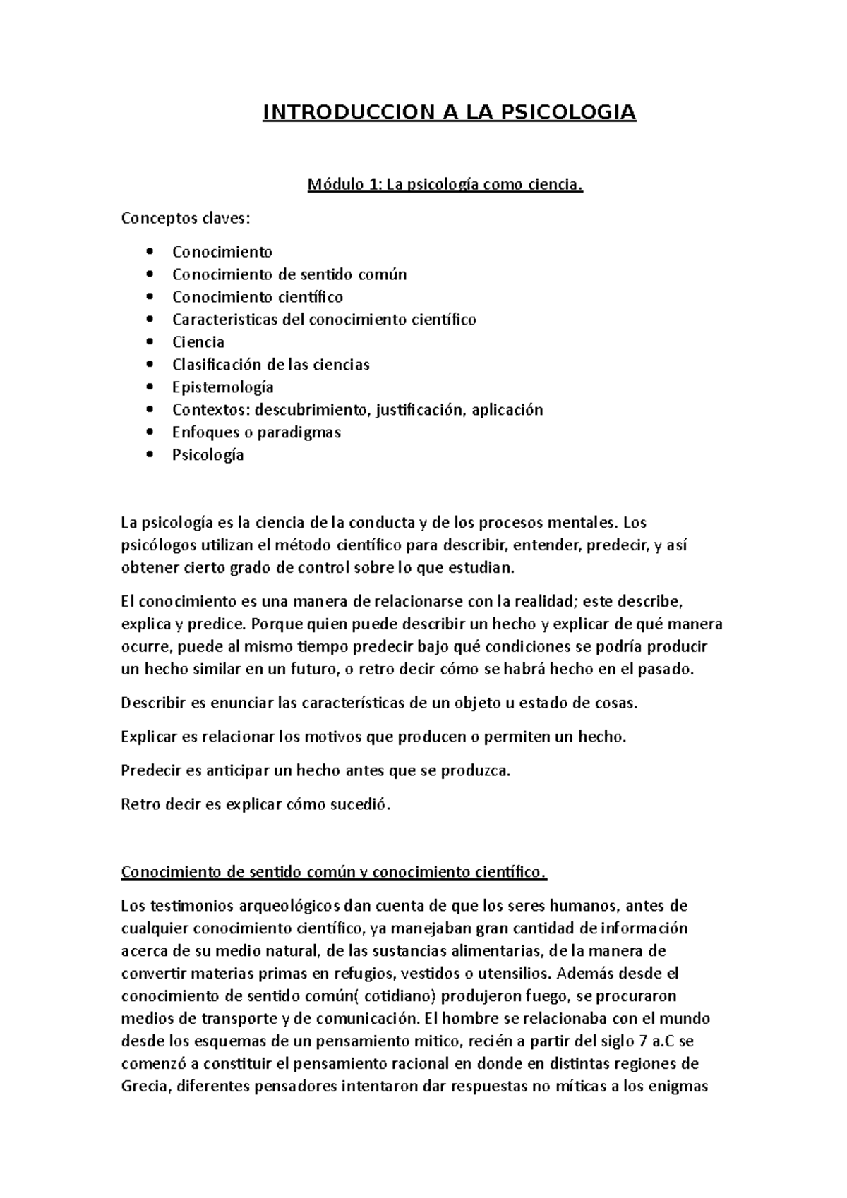 Resumen MODULO 1 Y 2 CANVAS INTRODUCCION A LA PSICOLOGIA - INTRODUCCION ...