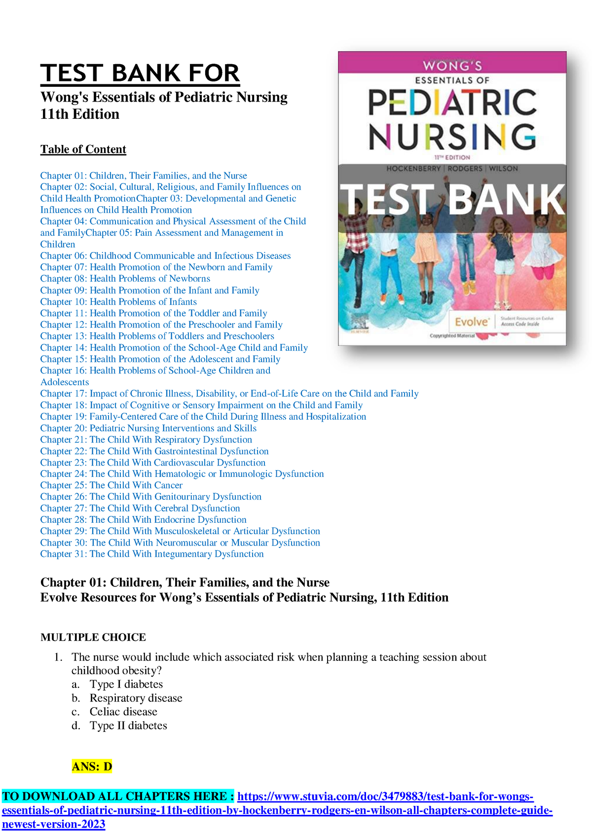 Study Guide for Wong's Essentials of Pediatric N: 11th edition