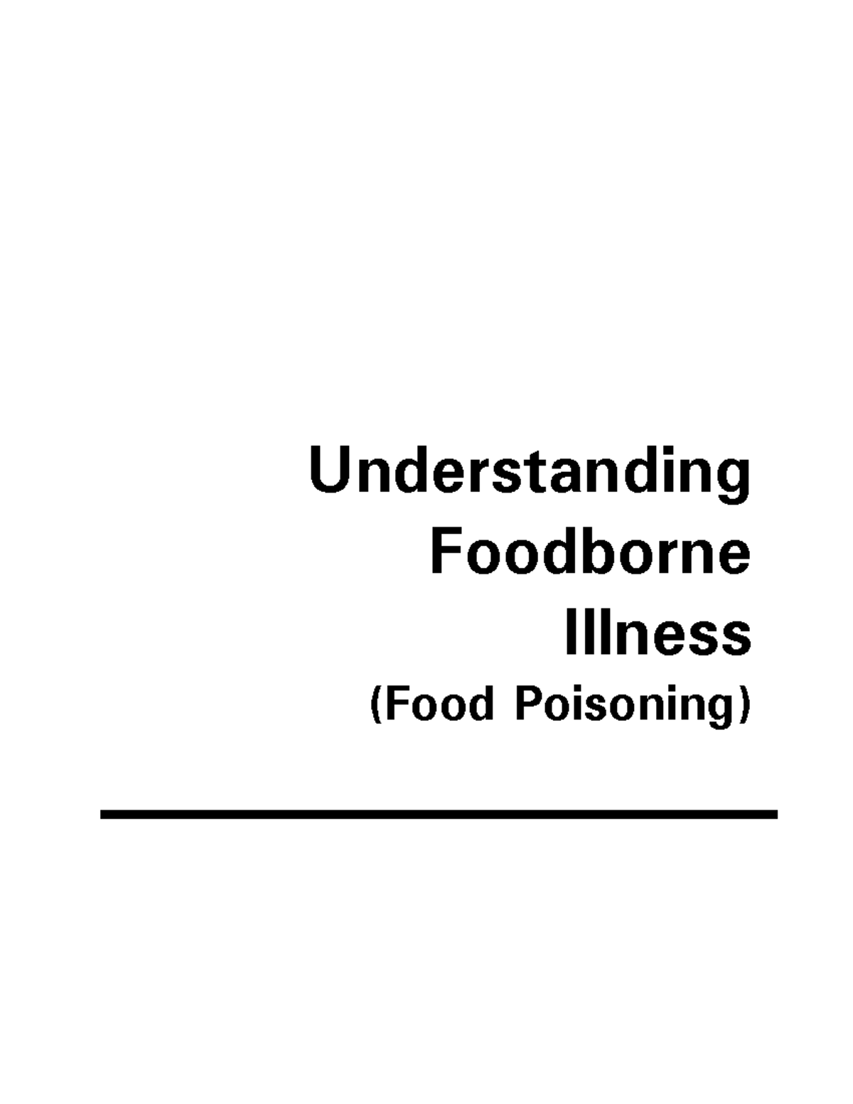 Chapter2UnderstandingFoodborneIllness Copy Understanding