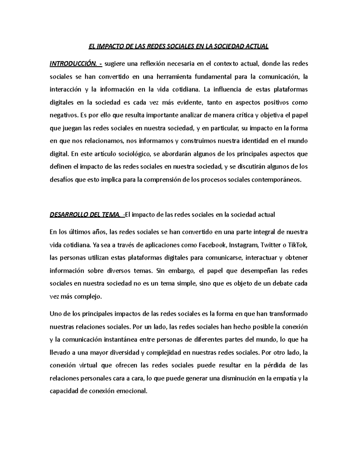 El impacto de las redes sociales en la sociedad actual oficial - EL ...