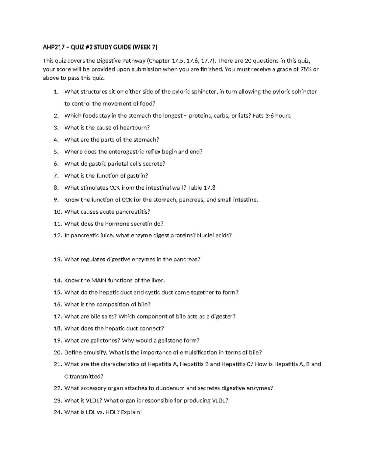 A P2 Quiz 2 Study Guide Ahp217 Quiz 2 Study Guide Week 7 This