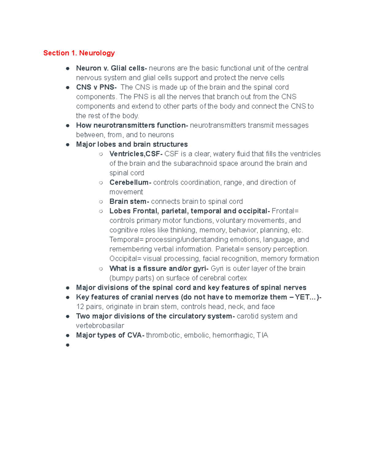 CSD final study guide - CSD 200 notes chapter 1 - Section 1. Neurology ...