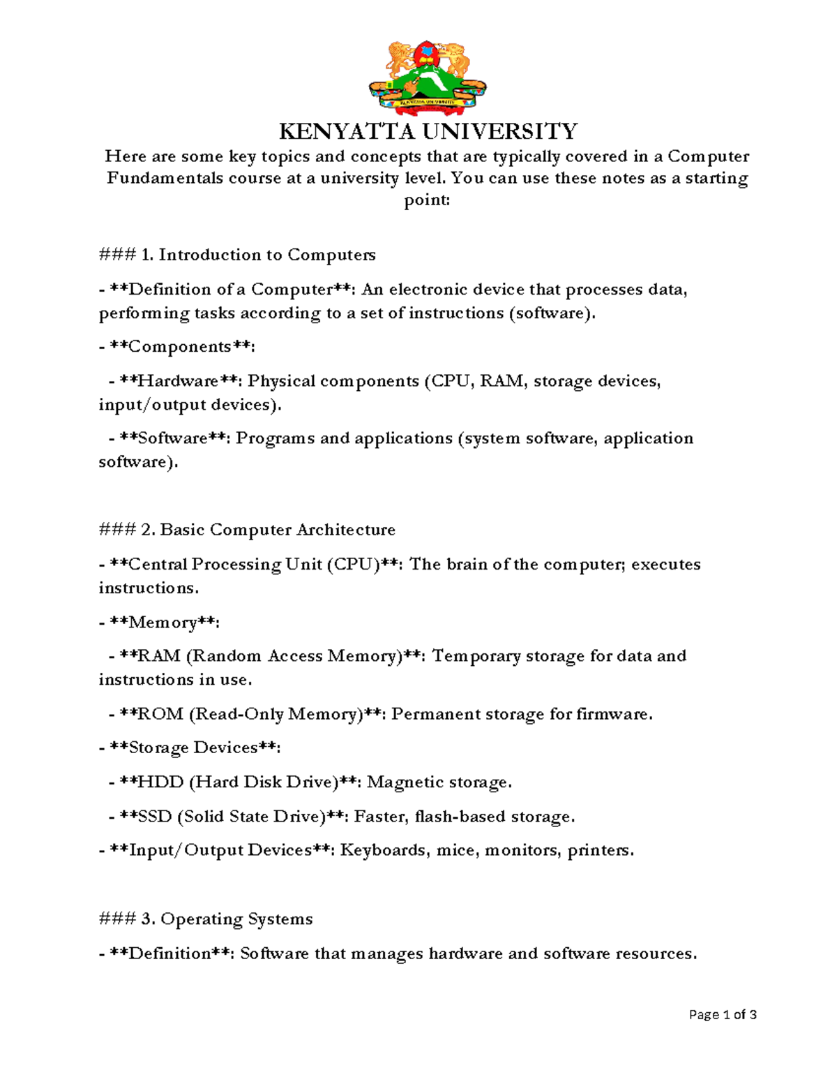 KENYATTA UNIVERSITY COMPUTER SCIENCE COURSES visual data 3