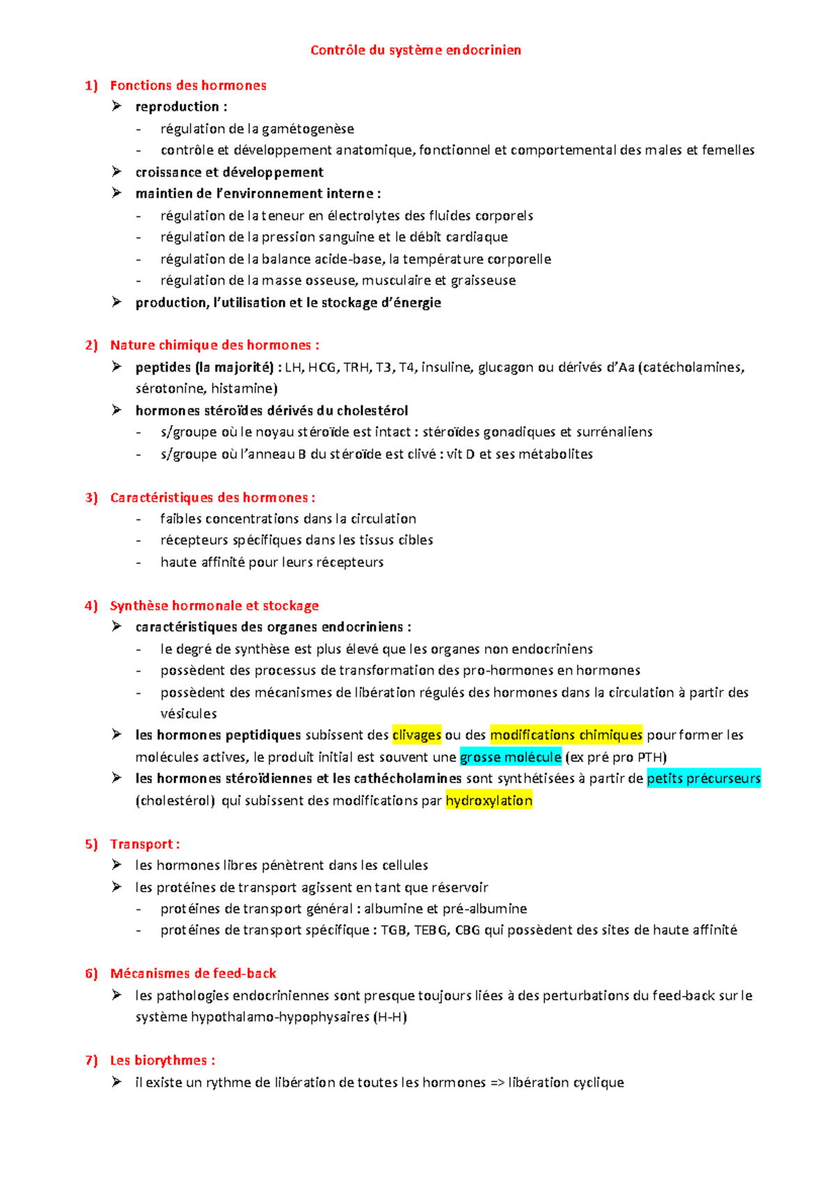 Contrôle du système endocrinien - Contrôle du système endocrinien ...