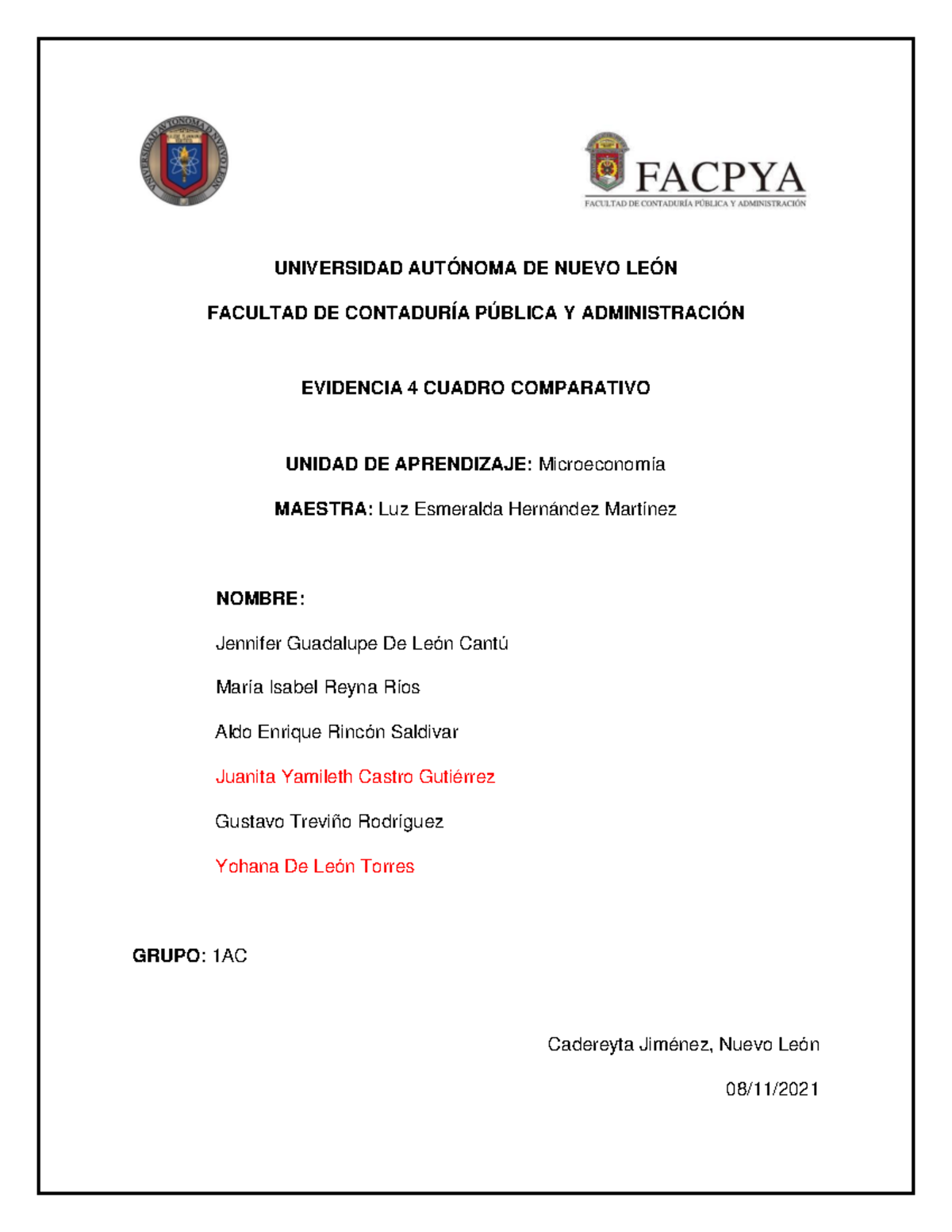E1 Ev4 Microeconomia - Evidencia 4 - UNIVERSIDAD AUTÓNOMA DE NUEVO LEÓN ...