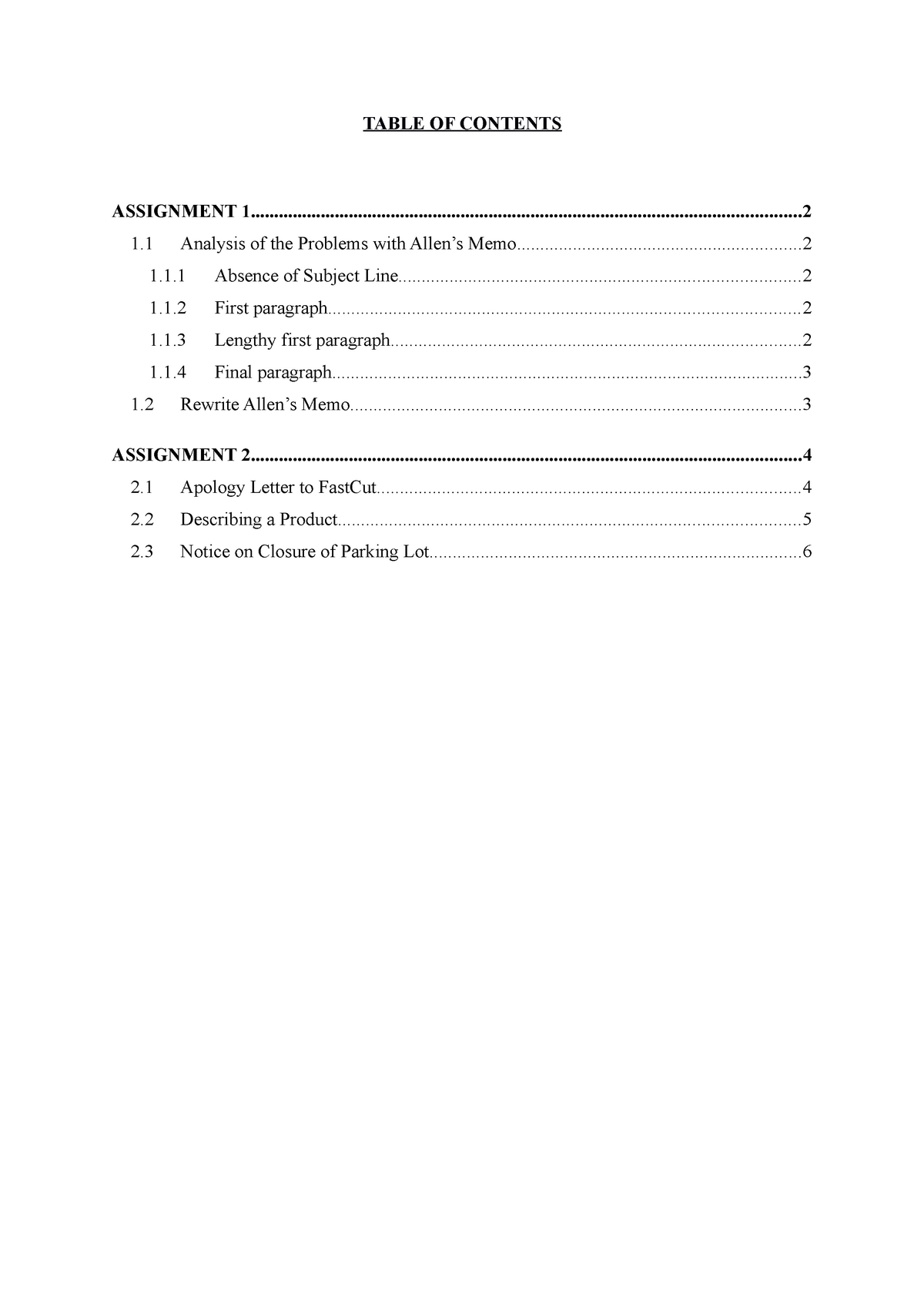 assignment of business english