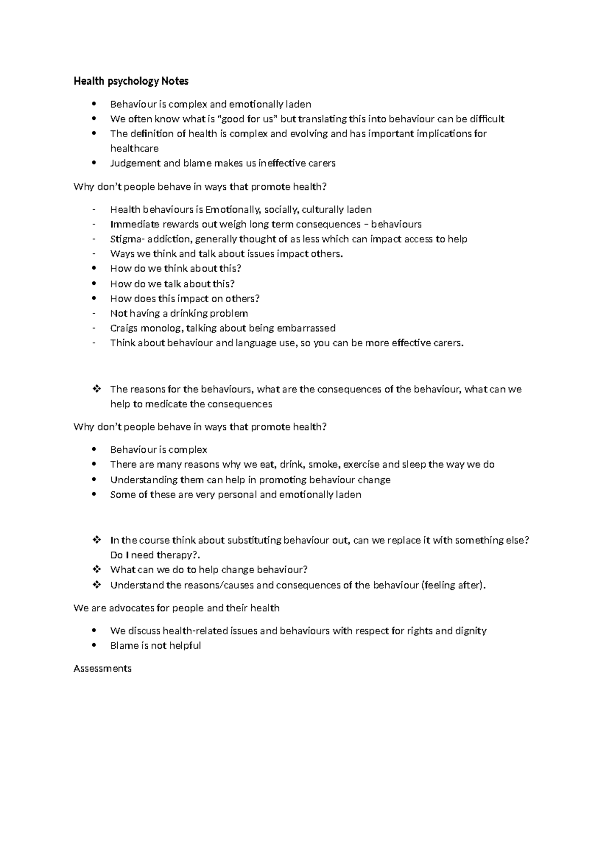 Health psychology Notes - How do we think about this? How do we talk ...