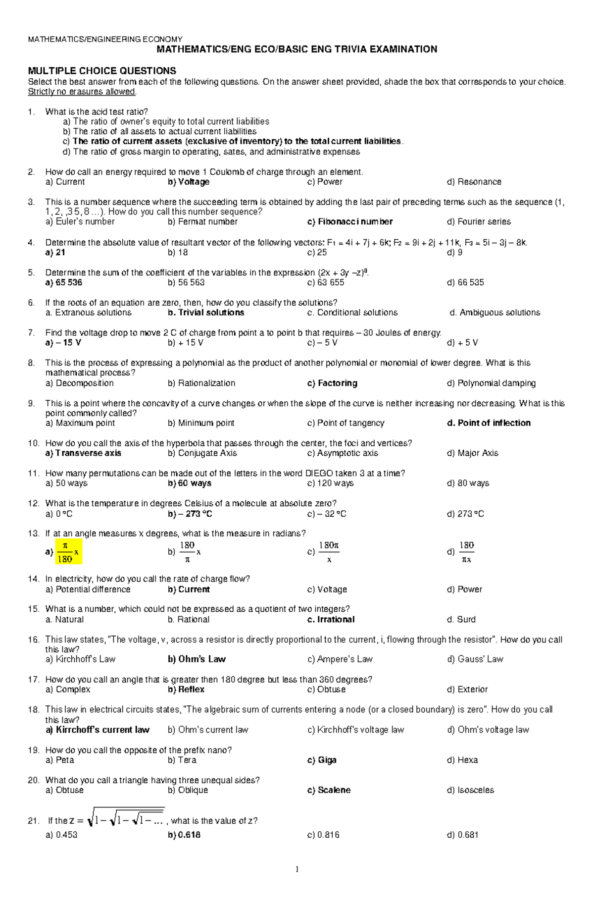 Ibong Tiririt MATH 4 - MATHEMATICS/ENG ECO/BASIC ENG TRIVIA EXAMINATION ...