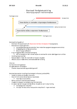 IDR1029 Notater - Definering Og Vurdering Av Motorisk Læring ...