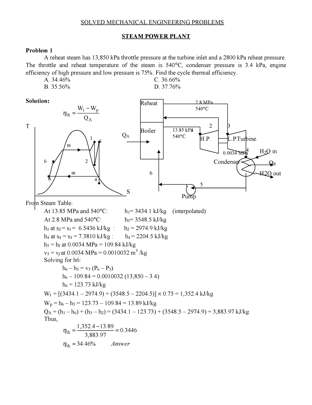 Scribd - Fefes - SOLVED MECHANICAL ENGINEERING PROBLEMS STEAM POWER ...