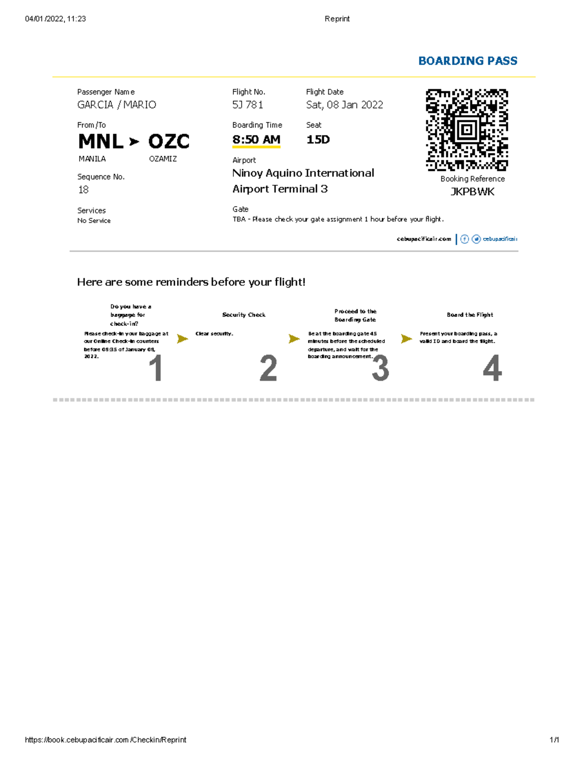 EXAMPLE OF TRAVEL DOCUMENT 04/01/2022, 1123 Reprint book