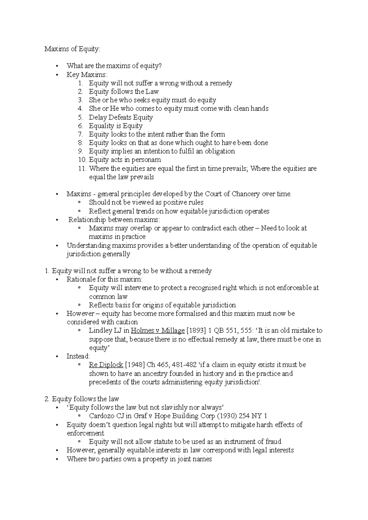 Maxims Of Equity Equity Law - Maxims Of Equity: What Are The Maxims Of ...