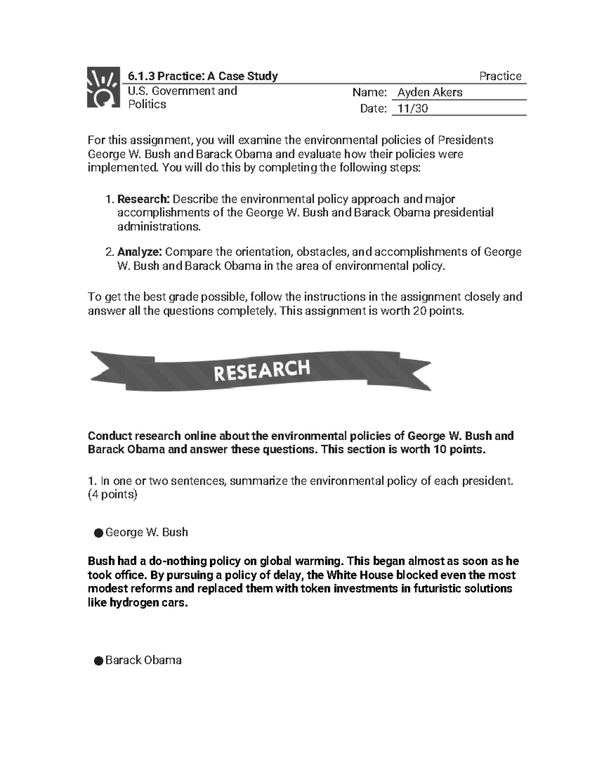 6 1 3 practice a case study answer key