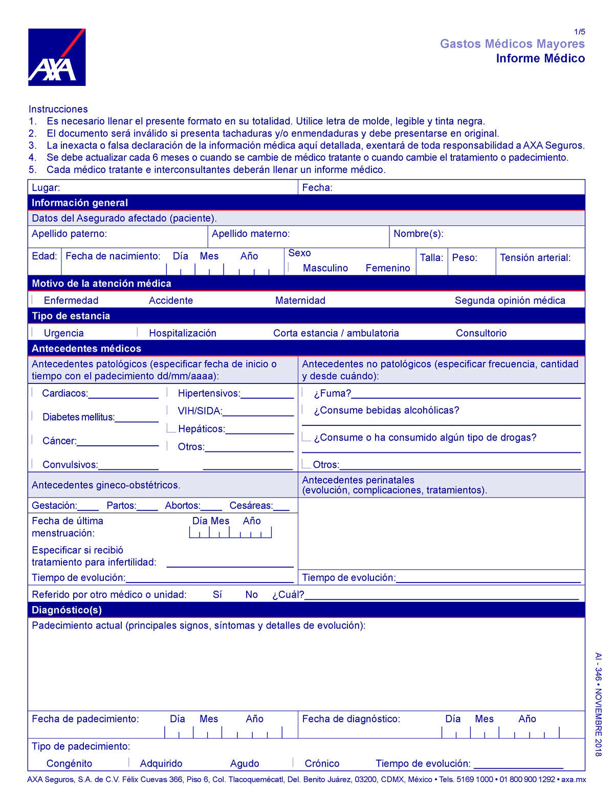 GMM Formato Informe Medico AXA AI 346 NOVIEMBRE 2018 Gastos   Thumb 1200 1563 