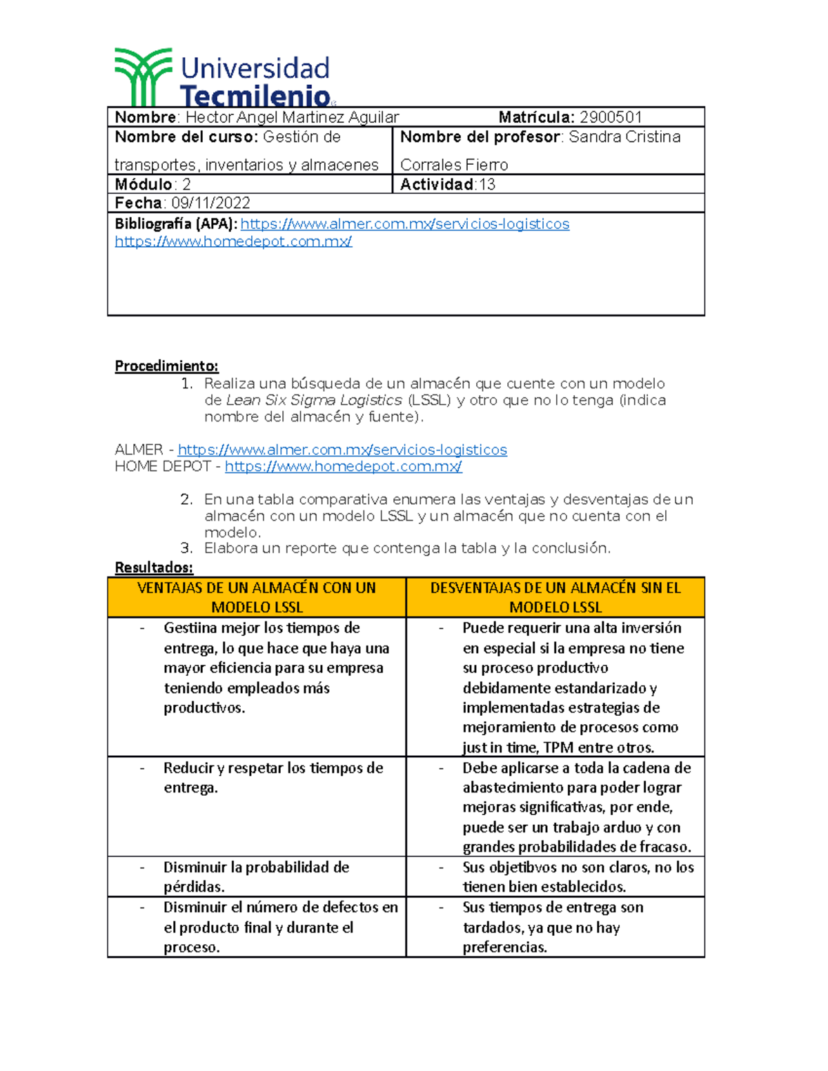 Act 13 Gestion - Actividad 13 - Nombre: Hector Angel Martinez Aguilar 