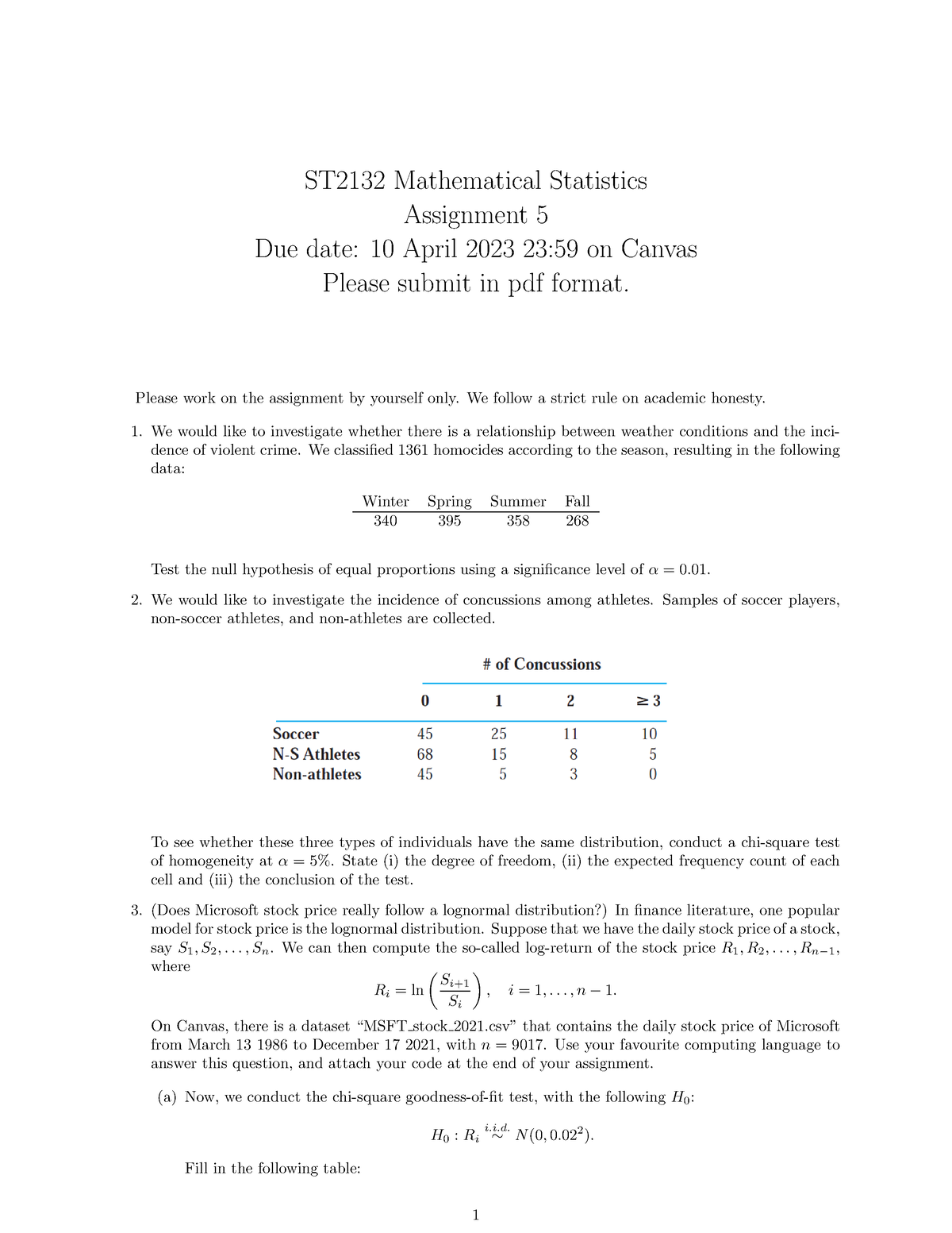 stats assignment 5