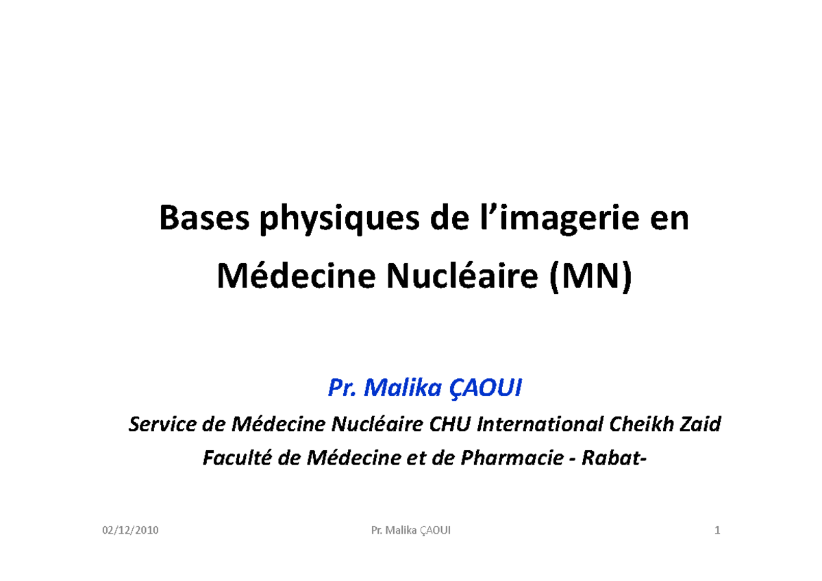 Bpiii - Biophysique: Bases Physiques De L'imagerie En Médecine ...