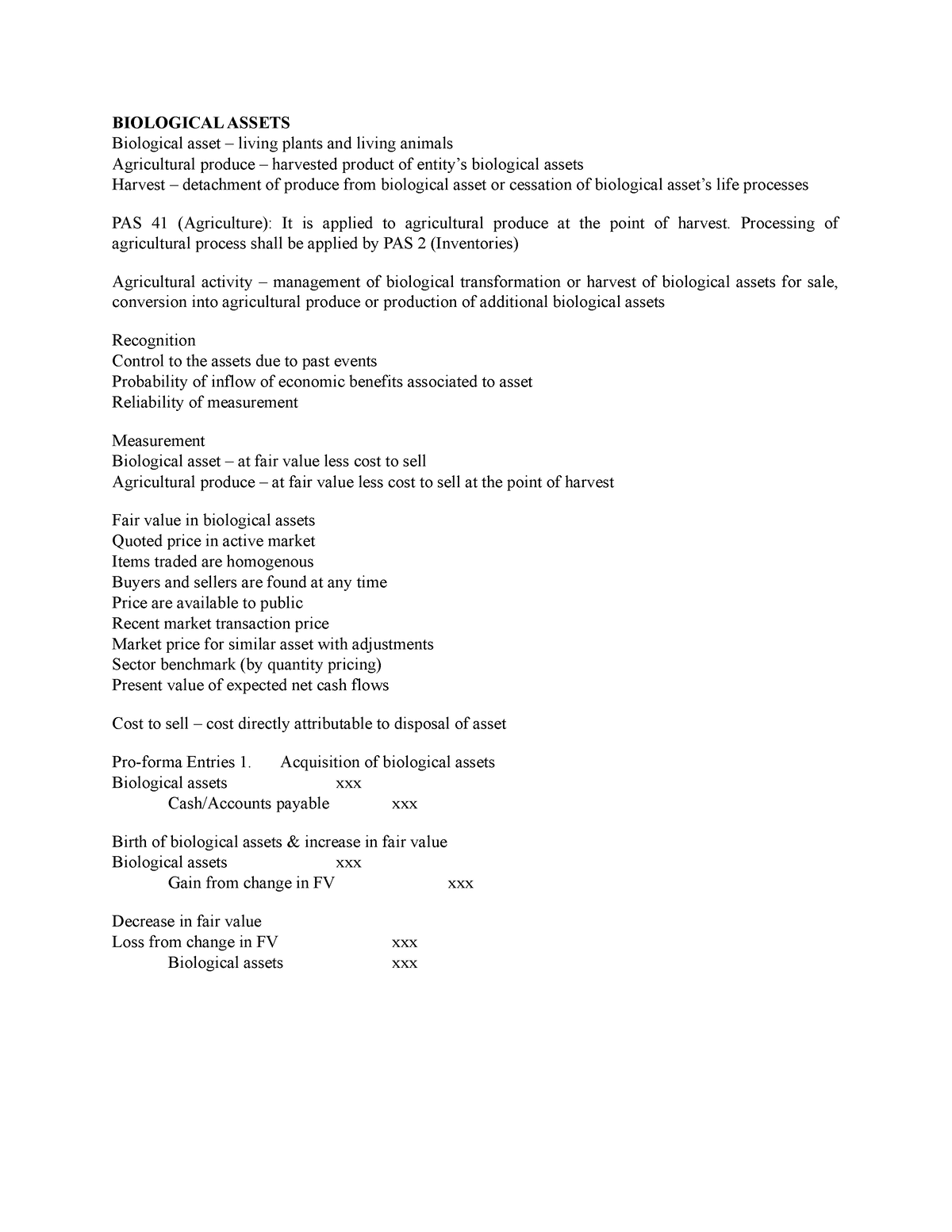 Biological Assets - BIOLOGICAL ASSETS Biological Asset – Living Plants ...