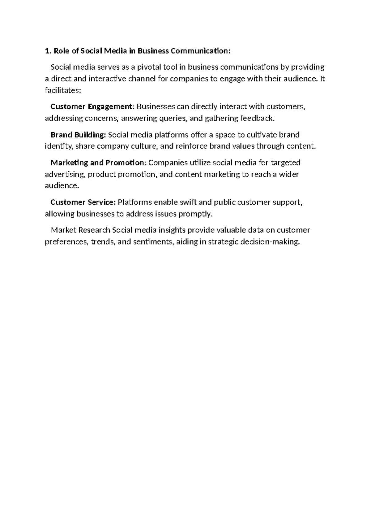 Role of Social Media in Business Communication - It facilitates ...