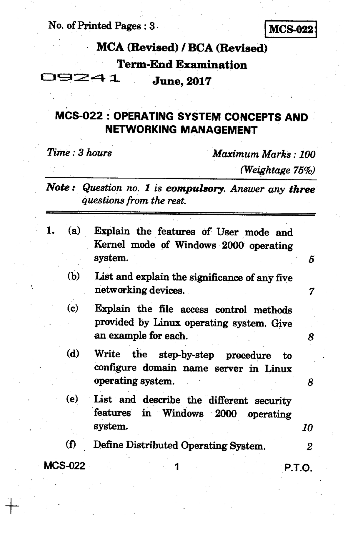 MCS-022 - Bca - Bachelor Of Computer Application - IGNOU - Studocu