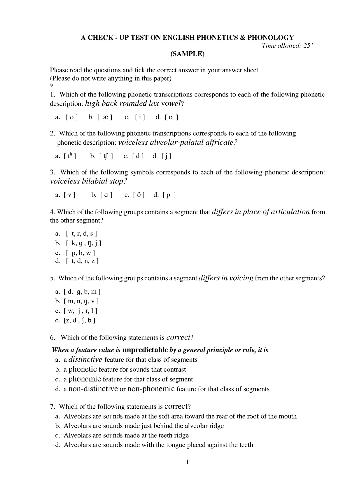 sample-end-test-on-phonetics-1-a-check-up-test-on-english-phonetics