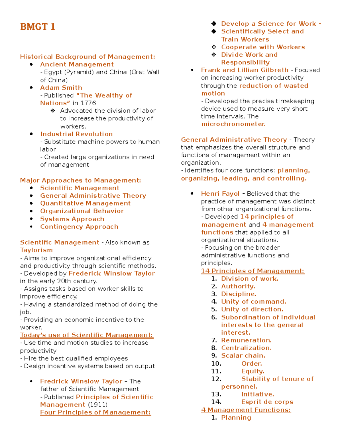 BMGT 1 - 1st Year BMGT 1 notes - BMGT 1 Historical Background of ...