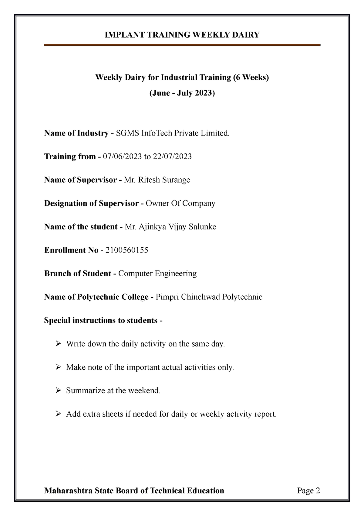 weekly-dairy-for-industrial-training-computer-engineering-sppu